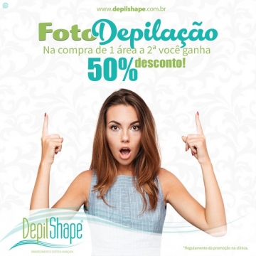 fotodepilacao luz pulsada 50%<br>
